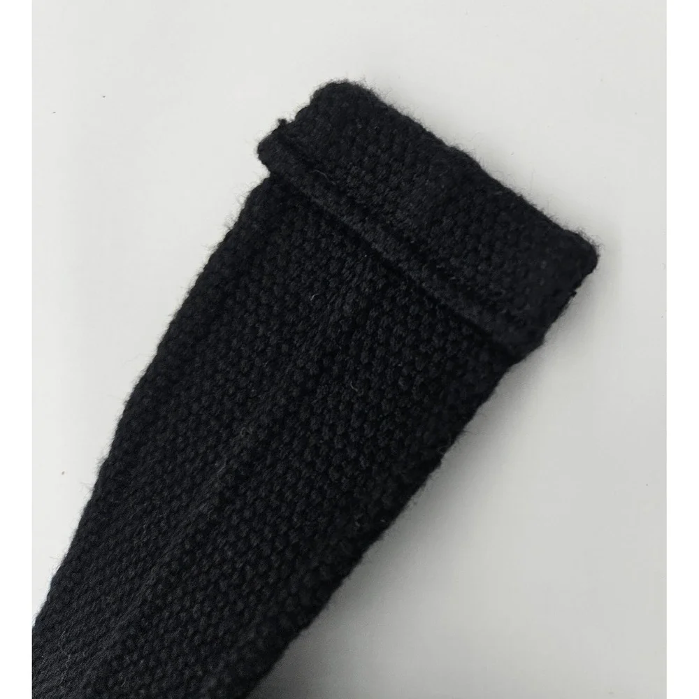 Black Canvas D-Ring‎ Web Belt Size 40 Antique Brass Buckle RN 73277